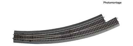 Roco 42566 - H0 - ROCO LINE Bogenweiche links 9/10 mit Bettung, 826,4, 30°